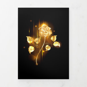 Golden rose ( gold rose ) Tri-Fold card