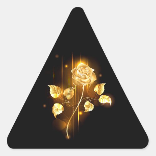 Golden rose  gold rose  triangle sticker