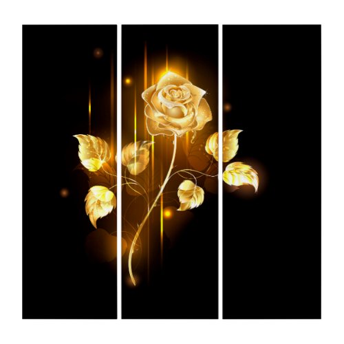 Golden rose  gold rose  triptych