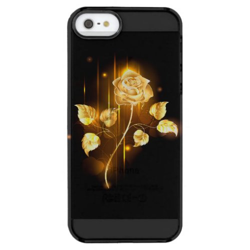 Golden rose  gold rose  clear iPhone SE55s case