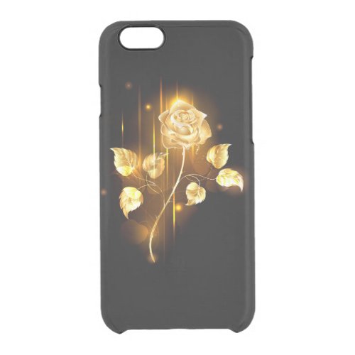Golden rose  gold rose  clear iPhone 66S case