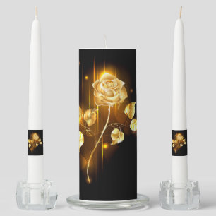 Golden rose ( gold rose ) unity candle set