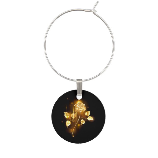 Golden rose ( gold rose ) wine charm (First Charm)