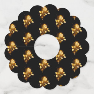 Golden rose ( gold rose ) wine glass tag