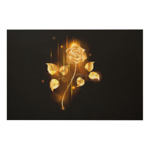 Golden rose ( gold rose ) wood wall art