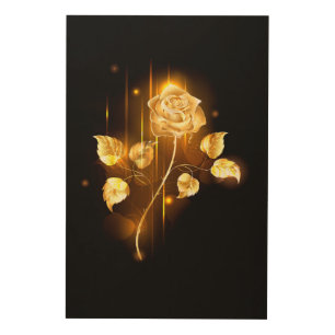 Golden rose ( gold rose ) wood wall art