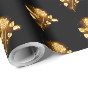 Golden rose ( gold rose ) wrapping paper