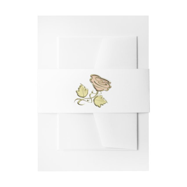 Golden Rose Invitation Belly Band (Front Example)