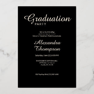 Golden Rose Ivory DVM Photo Graduation Party Foil Invitation