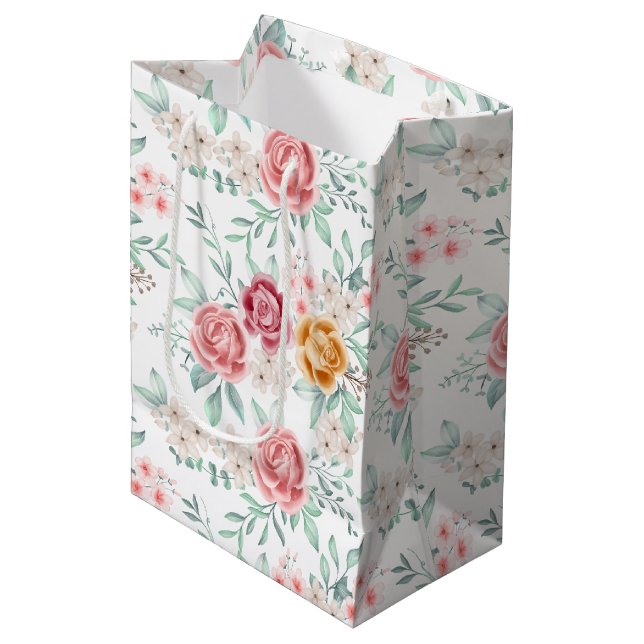 Golden Rose Medium Gift Bag (Front Angled)