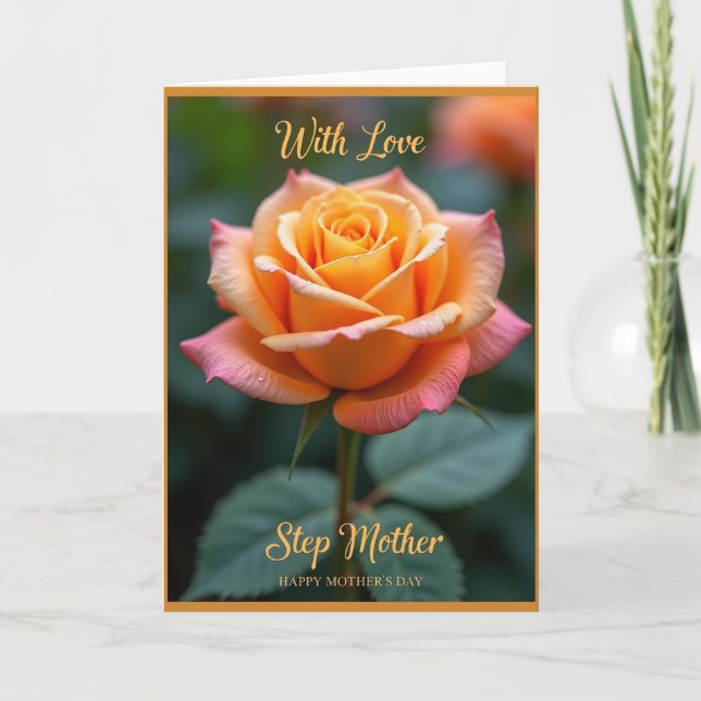 Golden Rose Mothers Day Image Card (Front)