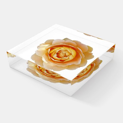 Golden rose paperweight