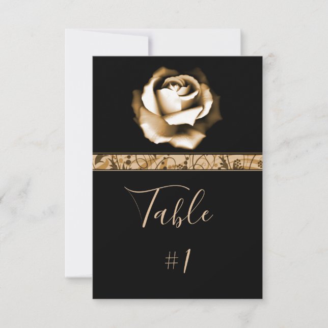 Golden Rose Reception Table Card (Front)