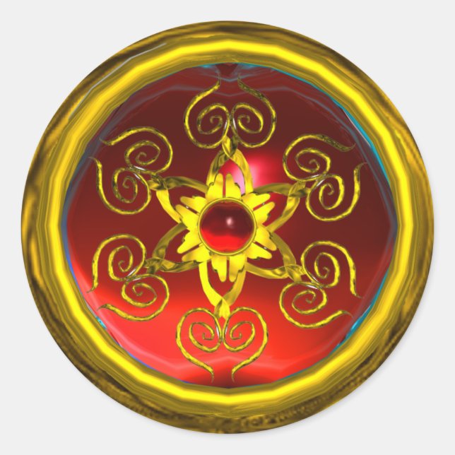 GOLDEN ROSE RUBY CLASSIC ROUND STICKER (Front)