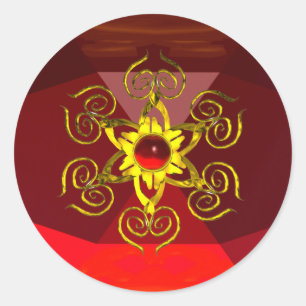 GOLDEN ROSE RUBY CLASSIC ROUND STICKER