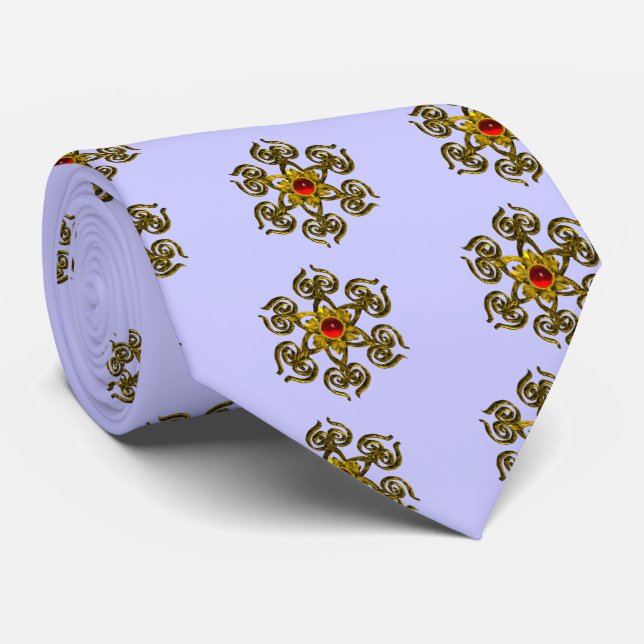 GOLDEN ROSE RUBY,Light Blue Neck Tie (Rolled)