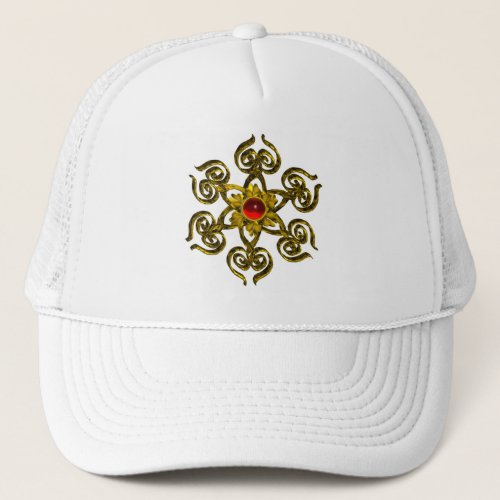 GOLDEN ROSE RUBY TRUCKER HAT