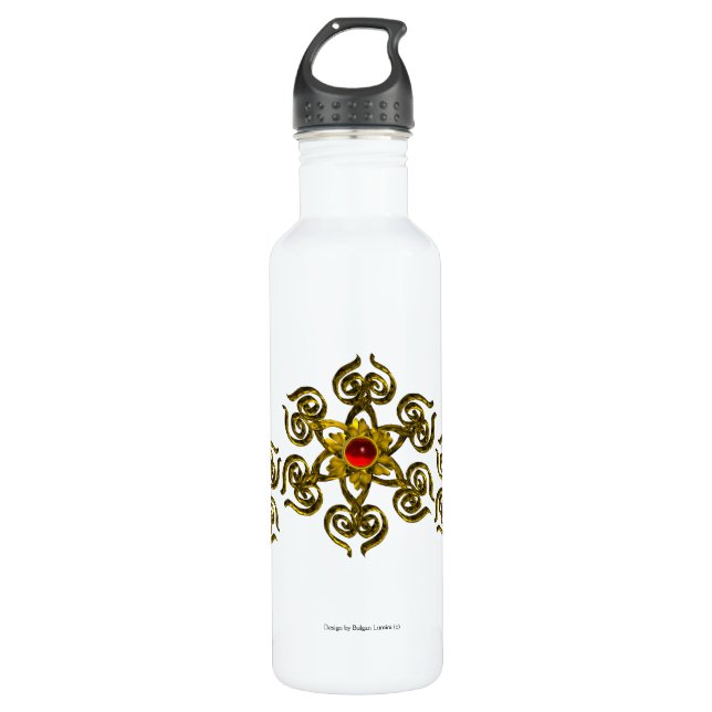 GOLDEN ROSE RUBY,White Water Bottle (Front)