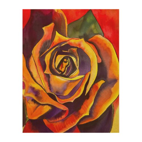 Golden Rose watercolor art