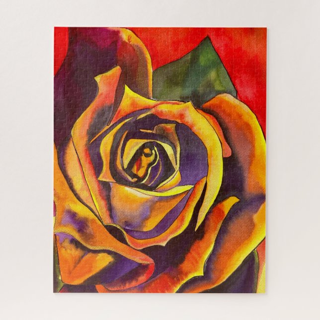 Golden Rose watercolor art Jigsaw Puzzle (Vertical)