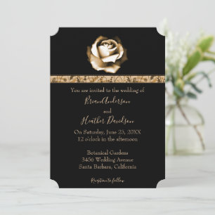 Golden Rose Wedding Invitation