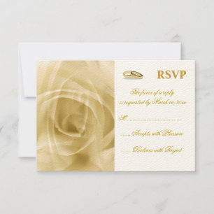 Golden Rose - Wedding RSVP Card