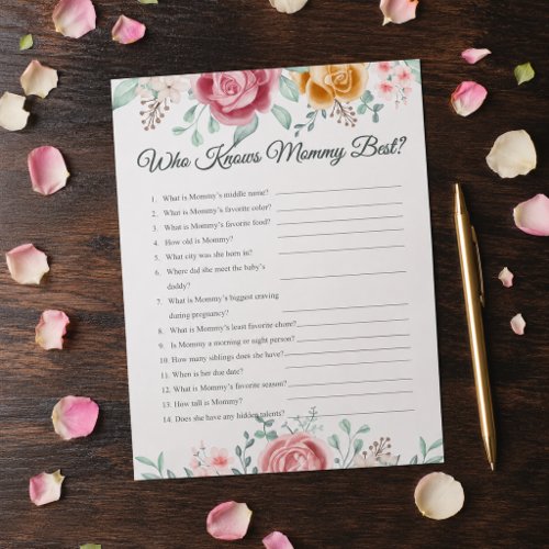 Golden Rose Who Knows Mommy Best Game Notepad