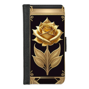 Golden Rose With Elegant Ornate Details iPhone 8/7 Wallet Case