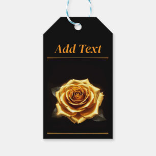 Golden Rose with Glowing Borders Gift Tags