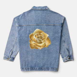 Golden rose with logo denim jacket