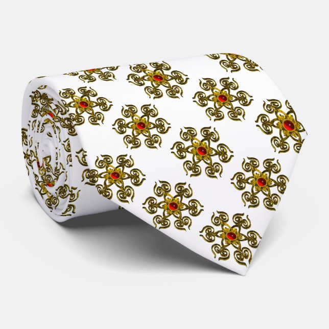 GOLDEN ROSE WITH RED RUBY,White Tie (Rolled)