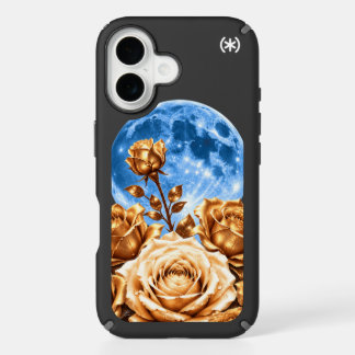 Golden Roses and Blue Moon Aesthetic Case