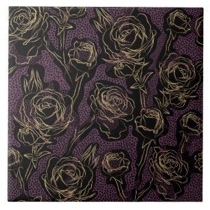 Golden Roses Ceramic Tile