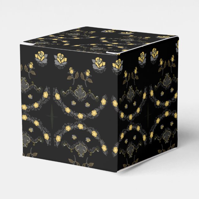 Golden Roses Favor Box (Front Side)