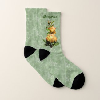 Golden Roses Floral Butterflies Fashion