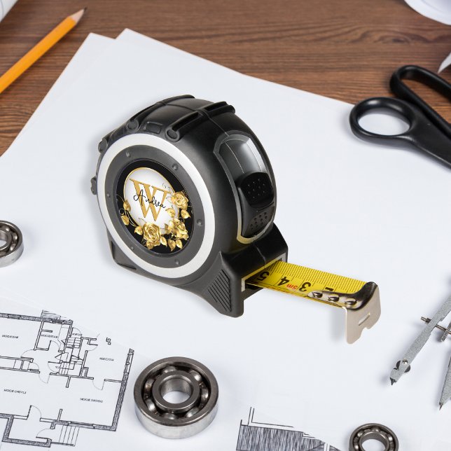 Golden Roses Monogram Tape Measure (Creator Uploaded)