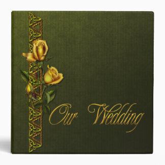 Golden Roses Wedding Suite 3 Ring Binder