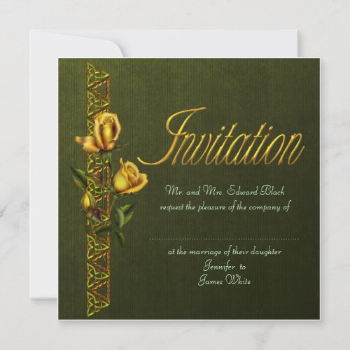 Golden Roses Wedding Suite Custom Announcements