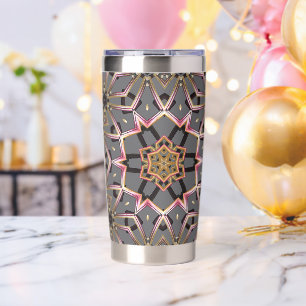Golden Rosette Insulated Tumbler