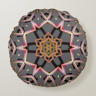 Golden Rosette Round Pillow