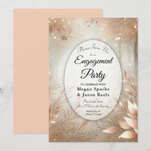 Golden Rosewood Enchanted Forest Engagement Party Invitation