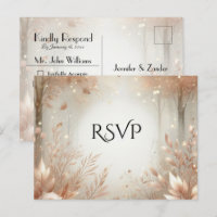 Golden Rosewood Enchanted Forest Wedding RSVP