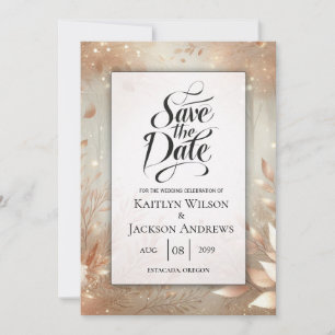 Golden Rosewood Enchanted Forest Wedding Save The Date