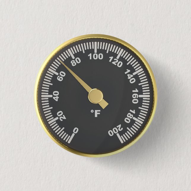 Golden round thermometer button (Front)