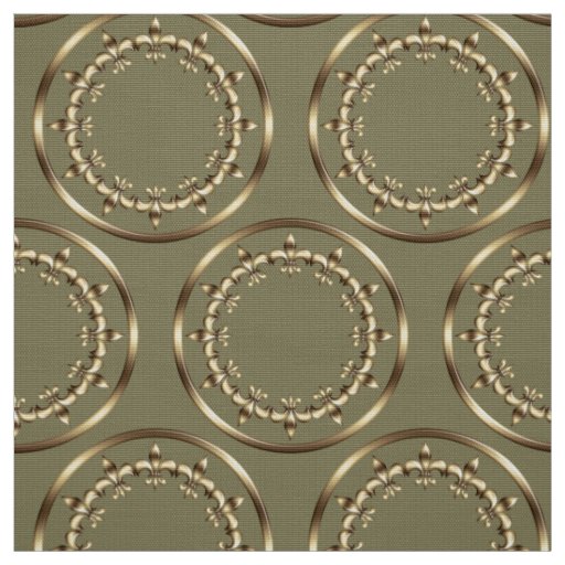 Golden royal circles pattern. fabric
