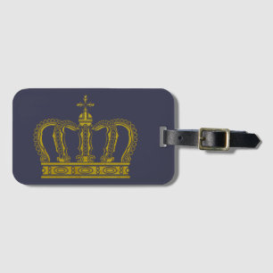 Golden Royal Crown I + your backgr. & ideas Luggage Tag