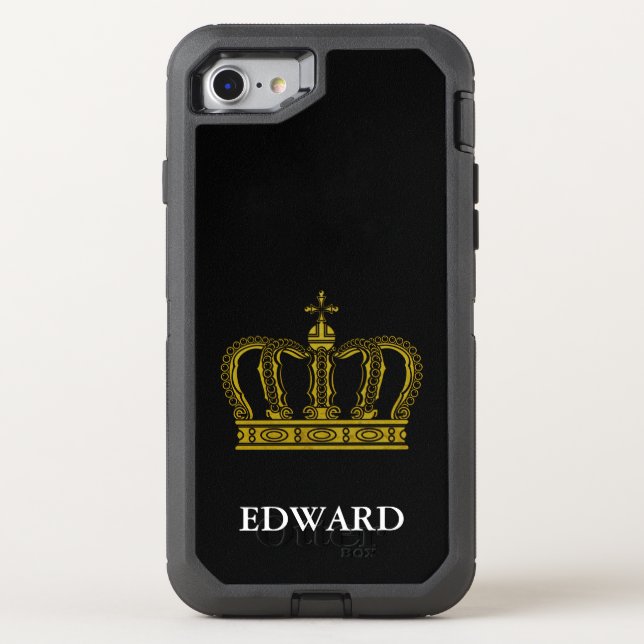 Golden Royal Crown I + your backgr. & ideas Otterbox iPhone Case (Back)