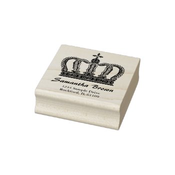 Golden Royal Crown I   Your Backgr. & Ideas Rubber Stamp by EDDArtSHOP at Zazzle