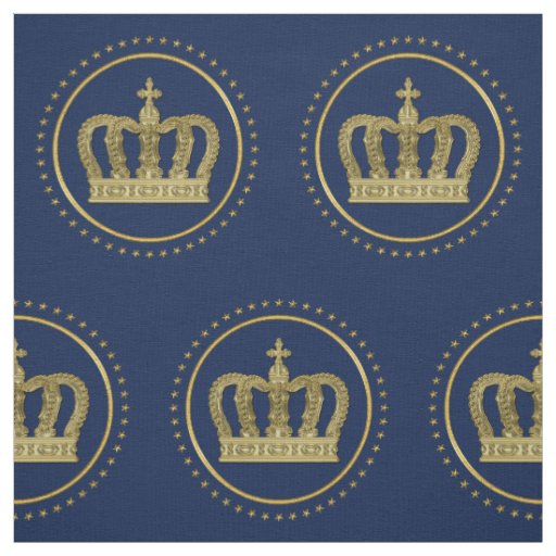 Golden Royal Crown II & Stars + your back & ideas Fabric