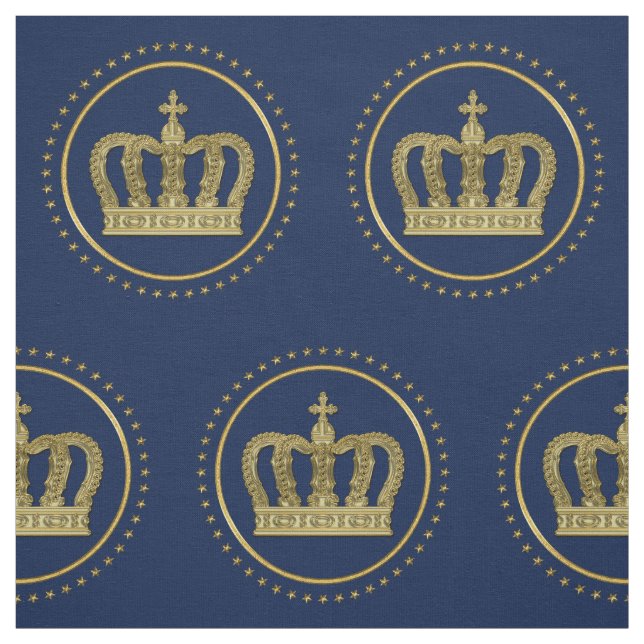 Golden Royal Crown II & Stars + your back & ideas Fabric (Swatch)